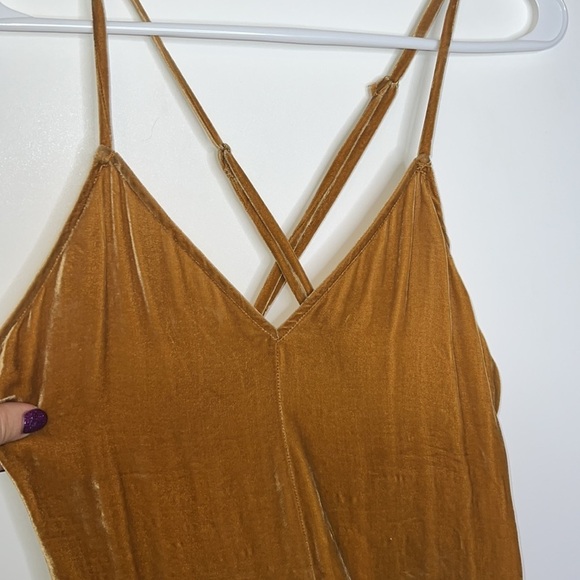 For Love & Lemons Collette Velvet Tank Dress Copper - Picture 7 of 10